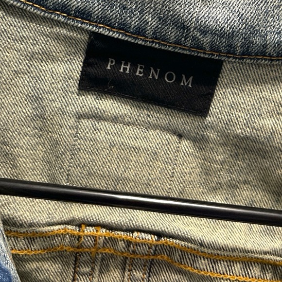 Men's Phenom Los Angeles Distressed Denim Jacket Size Medium/Large - Picture 4 of 7